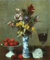 Still Life The Engagement 1869 painter Henri Fantin Latour floral